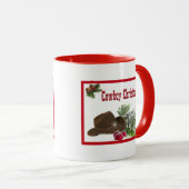 Westerne Cowboy-Mok met kerstcadeaus Mok (Voorkant rechts)