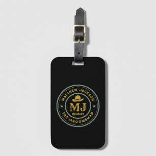 Westerne Cowboy  Monogram Beste Man Groomsmen Bagagelabel