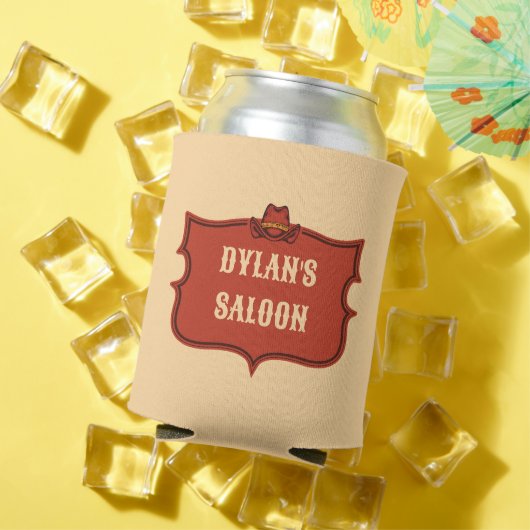 Westerne Cowboy Monogram Rustieke Naam Saloon Blikjeskoeler (Insitu Zomer)