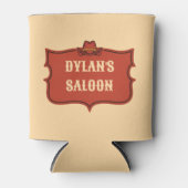 Westerne Cowboy Monogram Rustieke Naam Saloon Blikjeskoeler (Voorkant)