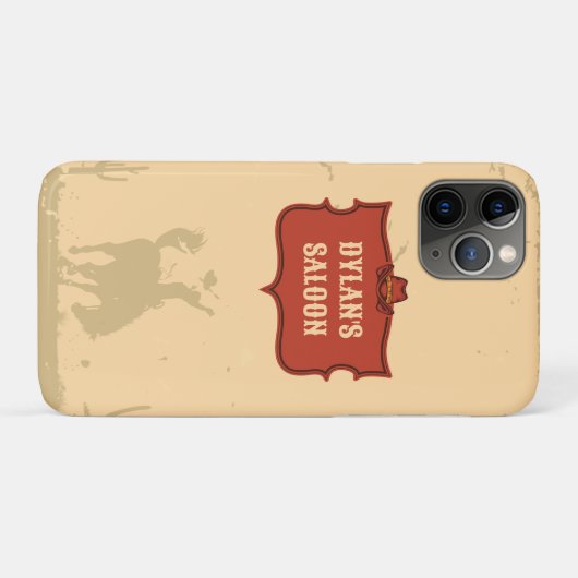 Westerne Cowboy Monogram Rustieke Naam Saloon Case-Mate iPhone Case (Achterkant (horizontaal))