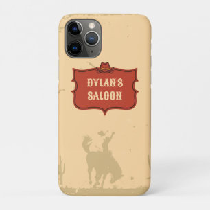 Westerne Cowboy Monogram Rustieke Naam Saloon Case-Mate iPhone Case