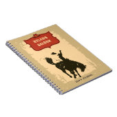 Westerne Cowboy Monogram Rustieke Naam Saloon Notitieboek (Rechterzijde)