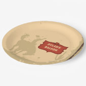 Westerne Cowboy Monogram Rustieke Naam Saloon Papieren Bordje (Gekanteld)