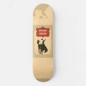 Westerne Cowboy Monogram Rustieke Naam Saloon Persoonlijk Skateboard (Voorkant)