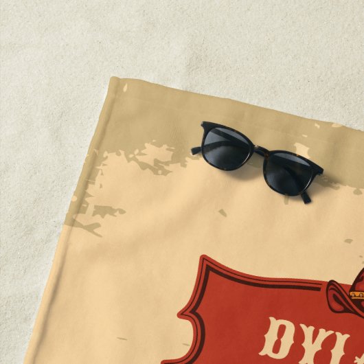 Westerne Cowboy Monogram Rustieke Naam Saloon Strandlaken (In situ)