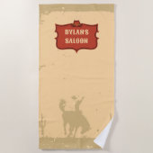 Westerne Cowboy Monogram Rustieke Naam Saloon Strandlaken (Voorkant)