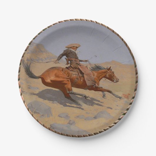 Westerne Cowboy Old West Party Borden Papieren Bordje (Voorkant)