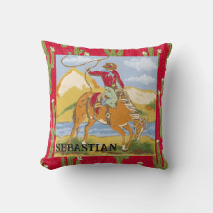  Westerne cowboy op Bucking Horse Kussen