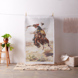 Westerne cowboy op Bucking Horse-Lg. Afdrukken Stof
