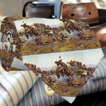 Westerne cowboy op kamp op bokkend paard Stropdas<br><div class="desc">Western cowboy op kamp op bokkend paard stropdas</div>