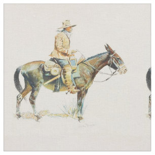 Westerne cowboy op mule stof