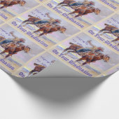 Westerne cowboy op paard Afstuderen toast cadeau w Cadeaupapier (Hoek)