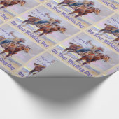 Westerne cowboy op paard bruiloft toast geschenkve cadeaupapier (Hoek)
