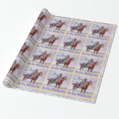 Westerne cowboy op paard bruiloft toast geschenkve cadeaupapier (Uitgerold)