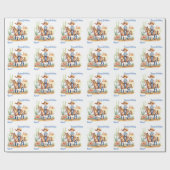 Westerne cowboy op paard gepersonaliseerde verjaar cadeaupapier (Vlak)