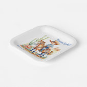 Westerne cowboy op paard gepersonaliseerde verjaar papieren bordje (Gebogen)