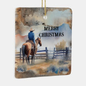 Westerne cowboy op paard keramisch ornament (Rechts)