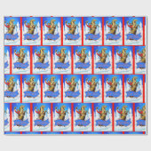 Westerne cowboy op paardenkerst cadeaupapier (Vlak)