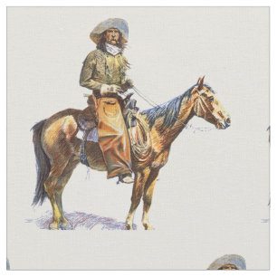 Westerne cowboy op paardenweefsel Stof