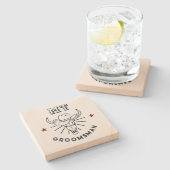 Westerne Cowboy Ox Skull  Best Man Groomsmen Stenen Onderzetter (Zijkant)