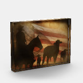 Westerne cowboy-paarden en -catelranch-decor fotoblokken (Links)