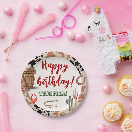 Westerne Cowboy Papieren Bordje (Feest)