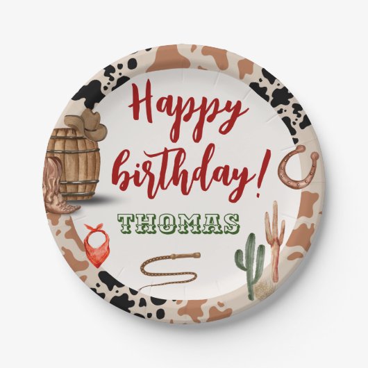 Westerne Cowboy Papieren Bordje (Voorkant)