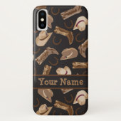 Westerne Cowboy Pet Boots Black Name Persoonlijke Case-Mate iPhone Case (Achterkant)