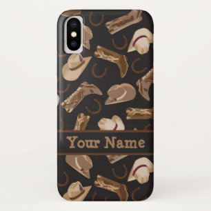Westerne Cowboy Pet Boots Black Name Persoonlijke Case-Mate iPhone Case