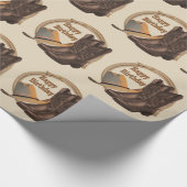 Westerne Cowboy Pet Boots en Rope Happy Birthday Cadeaupapier (Hoek)