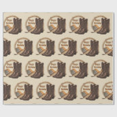 Westerne Cowboy Pet Boots en Rope Happy Birthday Cadeaupapier (Vlak)