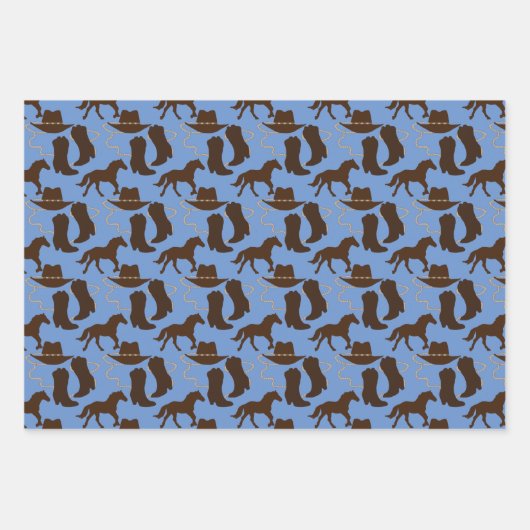 Westerne Cowboy Pet Boots Horse Inpakpapier Vel (Voorkant 2)