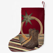 Westerne Cowboy Pet Boots Rope en Star Kleine Kerstsok (Achterkant)