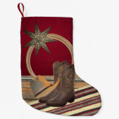 Westerne Cowboy Pet Boots Rope en Star Kleine Kerstsok (Voorkant)