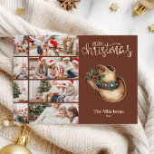 Westerne Cowboy Pet Christmas 8 Foto Feestdagenkaart