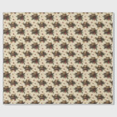 Westerne Cowboy Pet Christmas Wrapping Paper Cadeaupapier (Vlak)