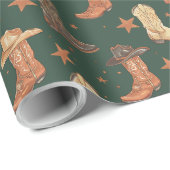 Westerne Cowboy Pet en laarzen kerst Cadeaupapier (Rol Hoek)