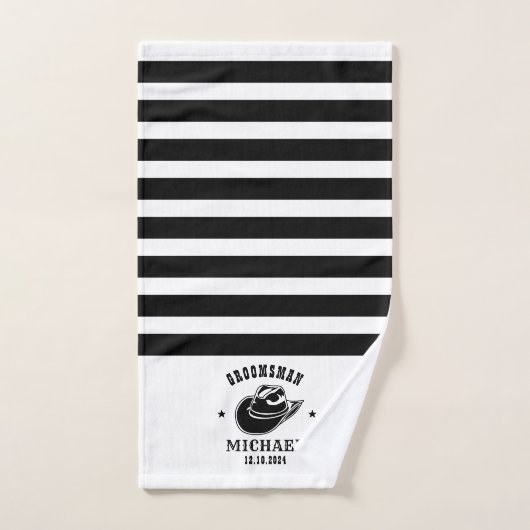 Westerne Cowboy Pet Groomsmen Persoonlijke naam Bad Handdoek (Handdoek)