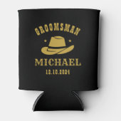 Westerne Cowboy Pet Groomsmen Persoonlijke naam Blikjeskoeler (Voorkant)