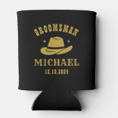 Westerne Cowboy Pet Groomsmen Persoonlijke naam Blikjeskoeler (Achterkant)