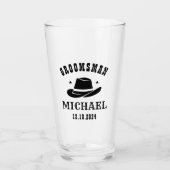 Westerne Cowboy Pet Groomsmen Persoonlijke naam Glas (Voorkant)