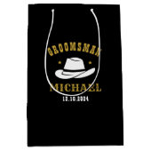 Westerne Cowboy Pet Groomsmen Persoonlijke naam Medium Cadeauzakje (Voorkant)