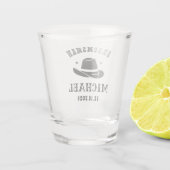 Westerne Cowboy Pet Groomsmen Persoonlijke naam Shot Glas (Achterkant)