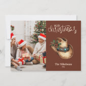 Westerne Cowboy Pet Kerstfoto Feestdagenkaart (Voorkant)