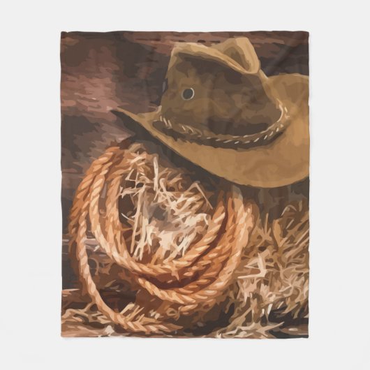 Westerne Cowboy Pet Lasso Horse Art Fleece Deken (Voorkant)