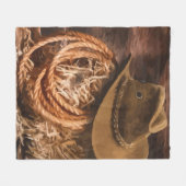 Westerne Cowboy Pet Lasso Horse Art Fleece Deken (Voorkant (Horizontaal))