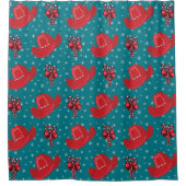 Westerne Cowboy-Petten en snoeprietjes Douchegordijn (Voorkant)