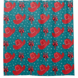 Westerne Cowboy-Petten en snoeprietjes Douchegordijn