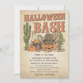 Westerne Cowboy Pompoen Halloween Bash Party Kaart (Voorkant)